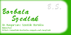 borbala szedlak business card