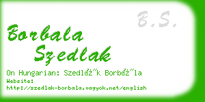 borbala szedlak business card